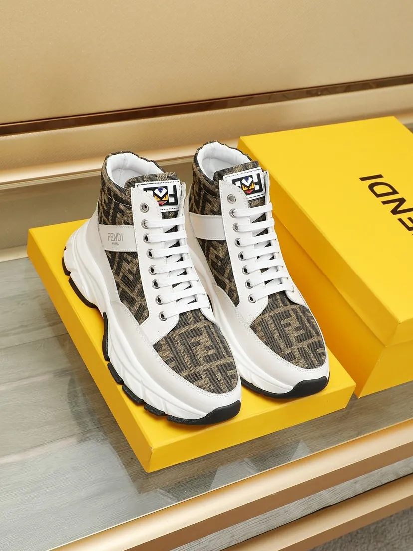Factory price 460 men's shoes 💰🔥[FENDI] Fendi Little Monster Men's casual shoes, the latest elements are popular all over the world, the official website is hot selling, the latest casual shoes, original version, the fabric is made of original fabric ➕ first-layer sheepskin lining, original non-slip outsole, comfort speaks for itself, color: two colors available. Code number: 38-44 (45 customized)